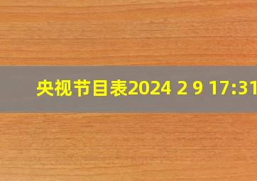 央视节目表2024 2 9 17:31